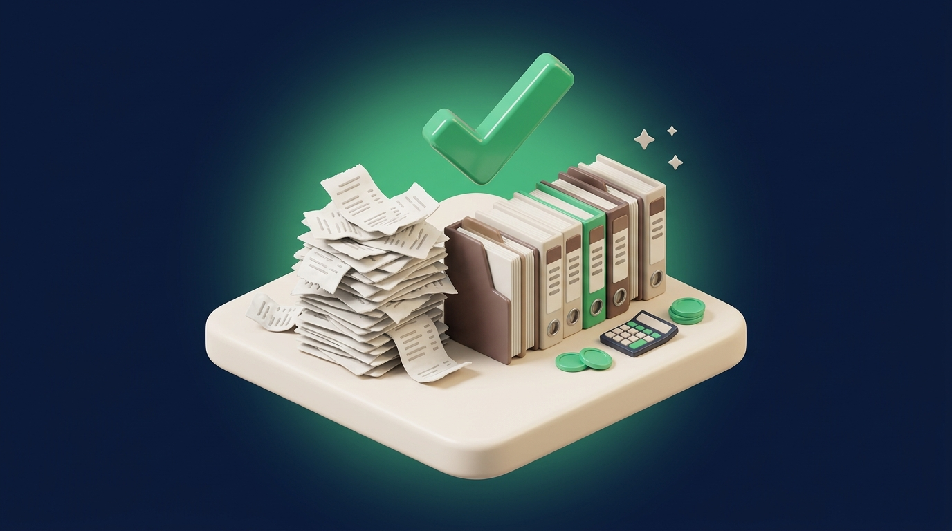 Catch-up and cleanup bookkeeping — messy records organised into clean books