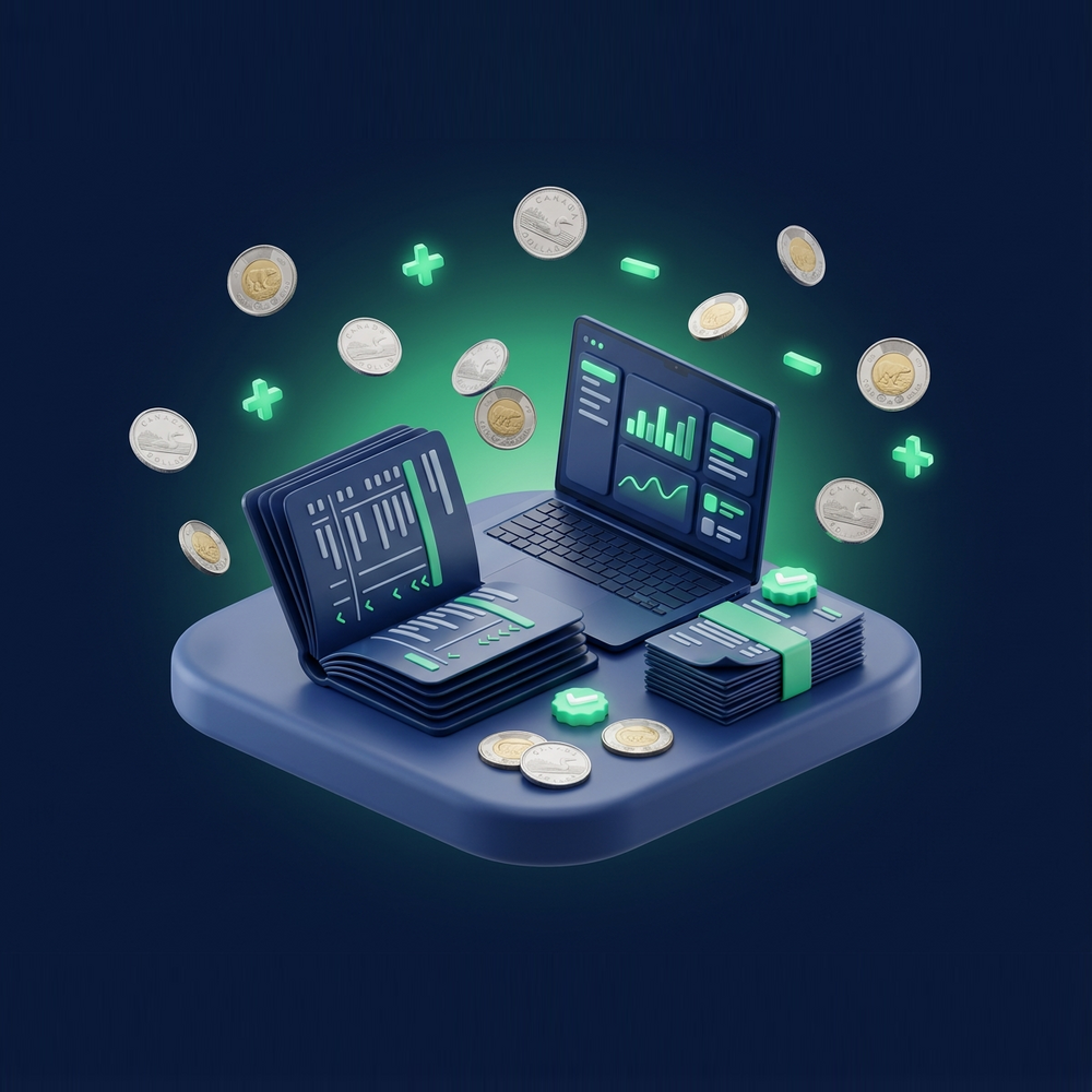 Premium 3D bookkeeping illustration