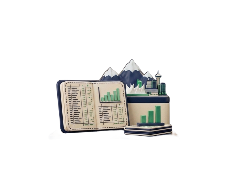Vancouver bookkeeping — Canada Place & mountains